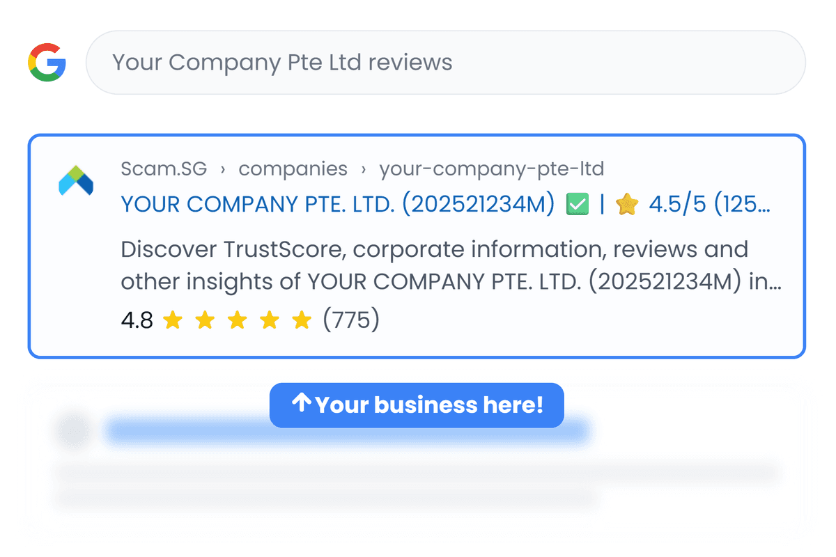 Google Search Results showing verified business listing